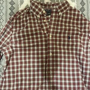 Polo by Ralph Lauren Red and White Casual Button Down Shirt